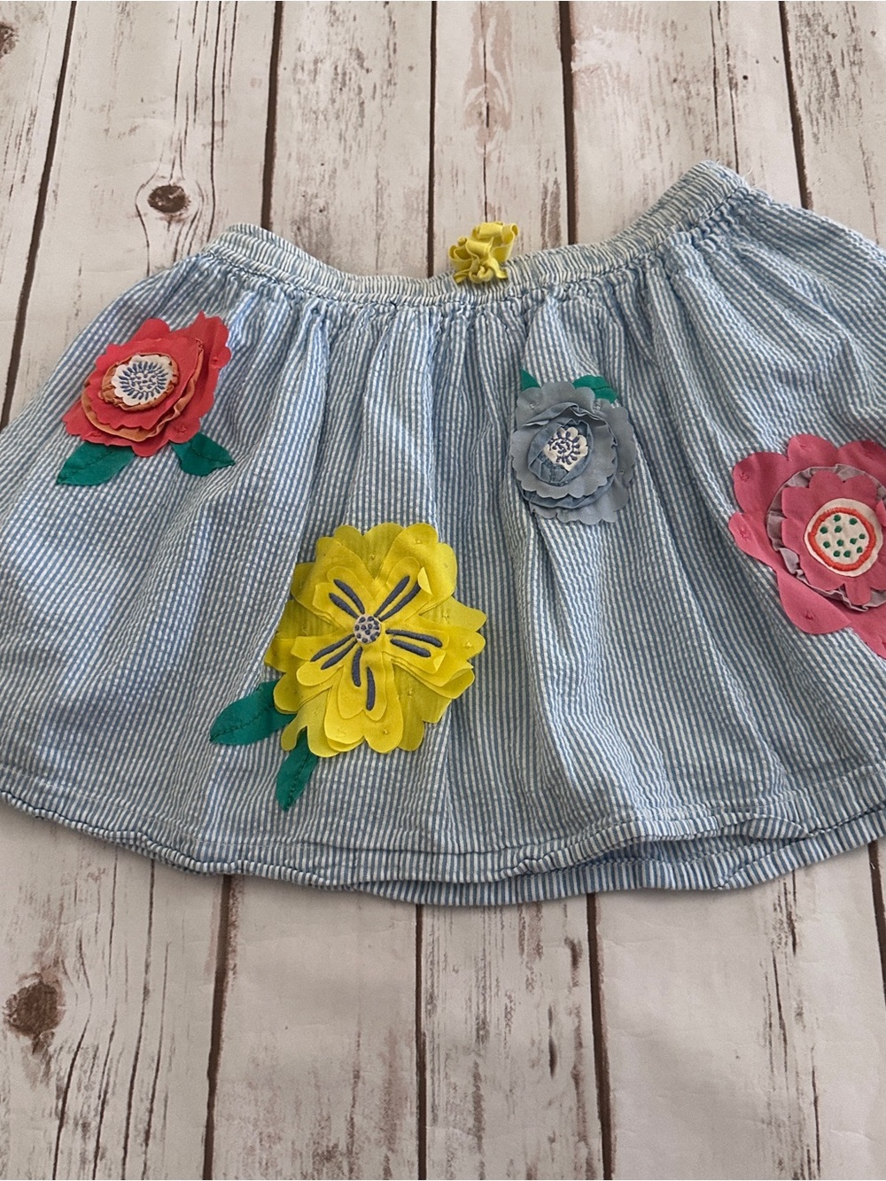 Mini Boden seersucker floral skirt vguc 6/7